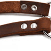 Leather Dog Collar, Half P-Shape, Brown, Medium (45cm)