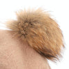 Women Retro Plush Ball Beret Loose Cashmere Beanie Hat, Size:One Size(Beige)