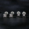 S925 Sterling Silver Platinum-plated Sparkling Square Moissanite Princess Earrings, Size: L
