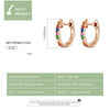Sterling Silver Rainbow Earrings S925 Zircon Earrings, Color:Rose Gold