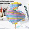 KBX-001 Rotating Decompression Stick Children Wooden Toys(Color Leaf Style)