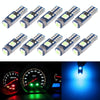 10 in 1 Car T5 0.2W DC12V Instrument Panel LED Decorative Light(Ice Blue Light)
