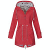Women Waterproof Rain Jacket Hooded Raincoat, Size:XXXL(Red)