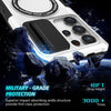 For Samsung Galaxy S24 Ultra 5G Sliding Camshield MagSafe Holder TPU Hybrid PC Phone Case(Black White)