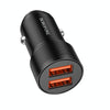 BOROFONE BZ19 Wisdom Dual USB Ports Car Charger(Black)