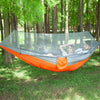 Portable Outdoor Camping Full-automatic Nylon Parachute Hammock with Mosquito Nets, Size : 290 x 140cm (Silver Gray + Orange)