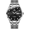 OLEVS 9946 Men Diamond Roman Scale Waterproof Quartz Watch(Black + Silver)