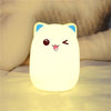 Color Change Cat Shape USB Rechargeable LED Silicone Soft Nightlight (Blue)