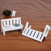 Mini Wooden Bench Dolls House Miniature Garden Dollhouse Furniture Accessory, Size:11*5*7 CM(White)