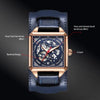 Ochstin 7237 Business Leather Wrist Wrist Waterproof Luminous Skeleton Mechanical Watch(Silver+Black)