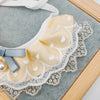 Dog Bib L (30-35cm) Lace Pearl Pendant, Adjustable Saliva Towel