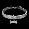 Bling Rhinestone Dog Collar, White, Large (Chihuahua, Yorkie)