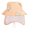 1015 Summer Children Sun Hat Outdoor Sun Protection Bucket Hat With Shawl(Orange)