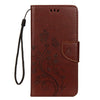 For iPhone XR Embossed Butterfly Pattern Horizontal Flip Leather Case with Card Slot & Holder & Wallet & Lanyard (Brown)