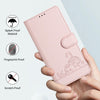 For Asus ROG Phone 8 Cat Rat Embossed Pattern RFID Leather Phone Case with Lanyard(Pink)