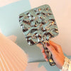 Square Large Retro Handheld Cosmetic Mirror Portable Small Mirror