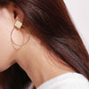Simple Style Fashion Earrings Women Square Round Geometric Hanging Earrings(Gold)