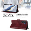 For Samsung Galaxy M55 5G / C55 5G Line Splicing Buckle Retro Leather Phone Case(Wine Red)