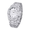 CAGARNY 6885 Simple Stone Surface Quartz Steel Band Watch For Men(Silver Shell White Surface)