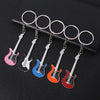2 PCS Creative Guitar Keychain Metal Musical Instrument Pendant(Red)