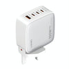 LDNIO Q408 100W GaN USB+3 USB-C / Type-C Interface Charger with 1m 100W USB-C / Type-C to USB-C / Type-C Data Cable, Plug Type:UK Plug(White)