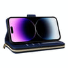 For iPhone 14 Pro Max Nine-card Slots Zipper Wallet Bag Leather Phone Case(Blue)