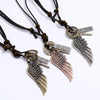 Personalized Angel Wings Pendant Adjustable Simple Long Necklace(Bronze)