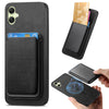For Samsung Galaxy A06 4G Retro Magsafe Card Bag PU Back Cover Phone Case(Black)