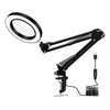 5X Magnifying Glass LED Folding Long Arm Clip Light Eye-protection USB Reading Lamp, Size: Medium(Black)