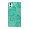 For Samsung Galaxy A06 4G / 5G 3D Butterfly Embossed Pattern Flip Leather Phone Case(Green)