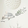 22pcs /Set Acrylic Dolphin Spitting Bubbles Mirror Wall Sticker Home Decoration Soft Mirror(Silver)