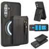 For Samsung Galaxy S24 5G Zipper Wallet Split MagSafe Leather Back Phone Case(Black)