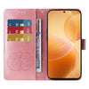 For Redmi K70 / K70 Pro Embossed Butterfly Flowers Leather Phone Case(Rose Gold)
