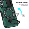 For Samsung Galaxy S25+ 5G Sliding Camshield MagSafe Holder TPU Hybrid PC Phone Case(Deep Green)
