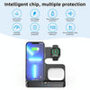 S80-A 3-in-1 Portable Magnetic Foldable Wireless Charger Phone Watch Earphone Charger(Black)