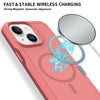 For iPhone 14 Plus Shockproof MagSafe Armor PC Hybrid TPU Phone Case(Dark Pink+Maroon)