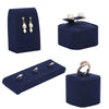5x5x3cm Rectangular Stud Seat Jewelry Display Props Blue Microfiber Window Necklace Earring Ring Stand
