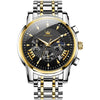 OLEVS 2892 Men Multifunctional Business Waterproof Quartz Watch(Black + Gold)
