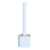 Household Long Handle Soft Plastic Gap Toilet Brush TPR Decontamination Cleaning Brush(Light Blue)