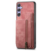 For Samsung Galaxy S25 Ultra 5G Retro Leather Zipper Wallet Back Phone Case(Pink)