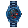 SANDA P1065 Wheel Series Casual Steel Band Quartz Watch For Men(Blue Red)