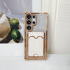 For Samsung Galaxy S23+ 5G Gradient Glitter Plating TPU Phone Case with Card Slot(Pink)