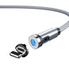 CC56 8Pin Magnetic Interface Dust Plug Rotating Data Charging Cable, Cbale Length: 2m(Silver)