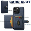 For iPhone 14 Pro Suteni H20 Cross-Grain MagSafe Horizontal Card Bag Back Phone Case(Blue)