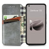 For  ASUS Zenfone 10 Cubic Grid Pressed Magnetic Leather Phone Case(Grey)