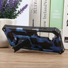 For Samsung Galaxy S24 FE 5G Camouflage Armor Kickstand TPU Hybrid PC Magnetic Phone Case(Dark Blue)