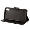 For iPhone XR Embossed Butterfly Pattern Horizontal Flip Leather Case with Card Slot & Holder & Wallet & Lanyard (Black)