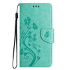 For Samsung Galaxy A36 5G Butterfly Flower Pattern Flip Leather Phone Case(Green)