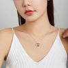 S925 Sterling Silver Heart-shaped Panda Women Nacklace Jewelry