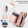 For iPhone SE 2022 / 2020 / 8 Double Flap Zipper RFID Leather Phone Case with Short Lanyard(Rose Gold)